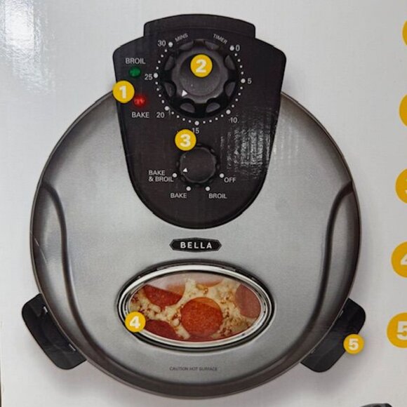 Bella Stone Pizza Oven Graphite Black Thin Crust - Deep Dish Pan Pizza - Fries - Picture 13 of 16